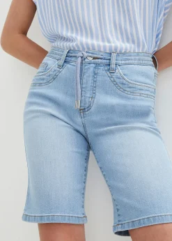 Bermuda en jean, coupe slim, taille mi-haute