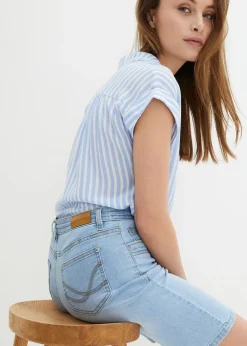 Bermuda en jean, coupe slim, taille mi-haute