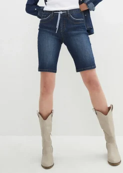 Bermuda en jean, coupe slim, taille mi-haute