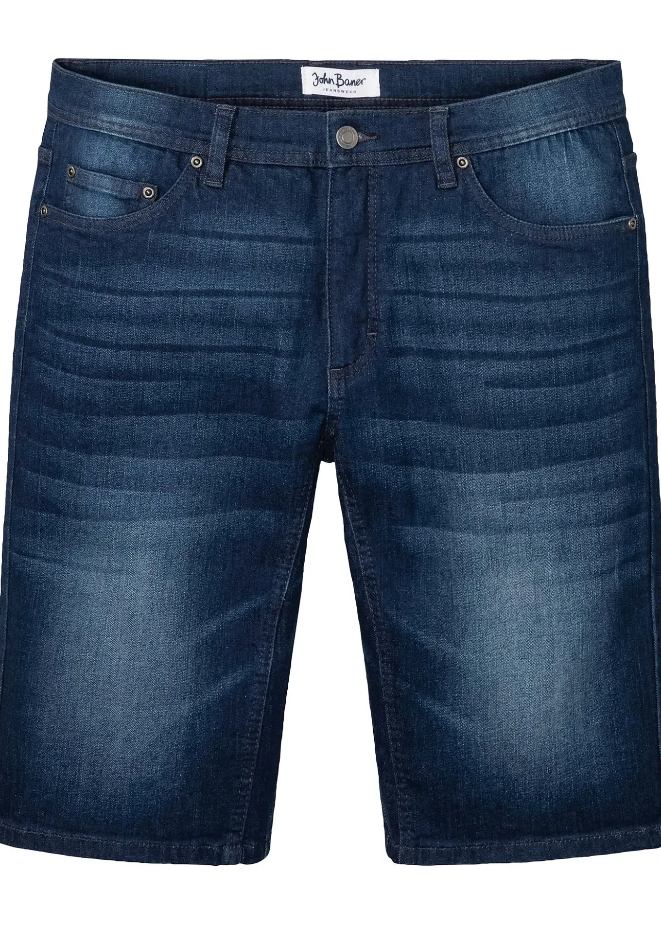 Bermuda en jean extensible avec entrejambe renforcé, regular