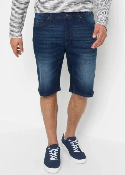 Bermuda en jean extensible avec entrejambe renforcé, regular