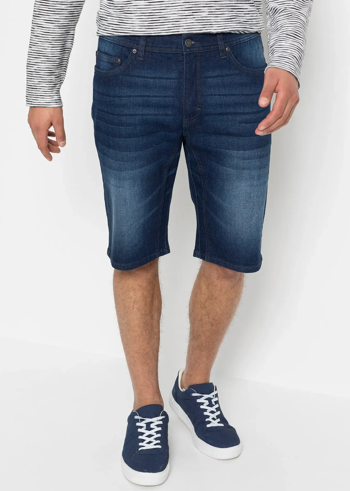 Bermuda en jean extensible avec entrejambe renforcé, regular
