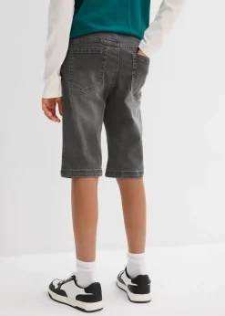 Bermuda en jean extensible à taille élastiquée, Regular
