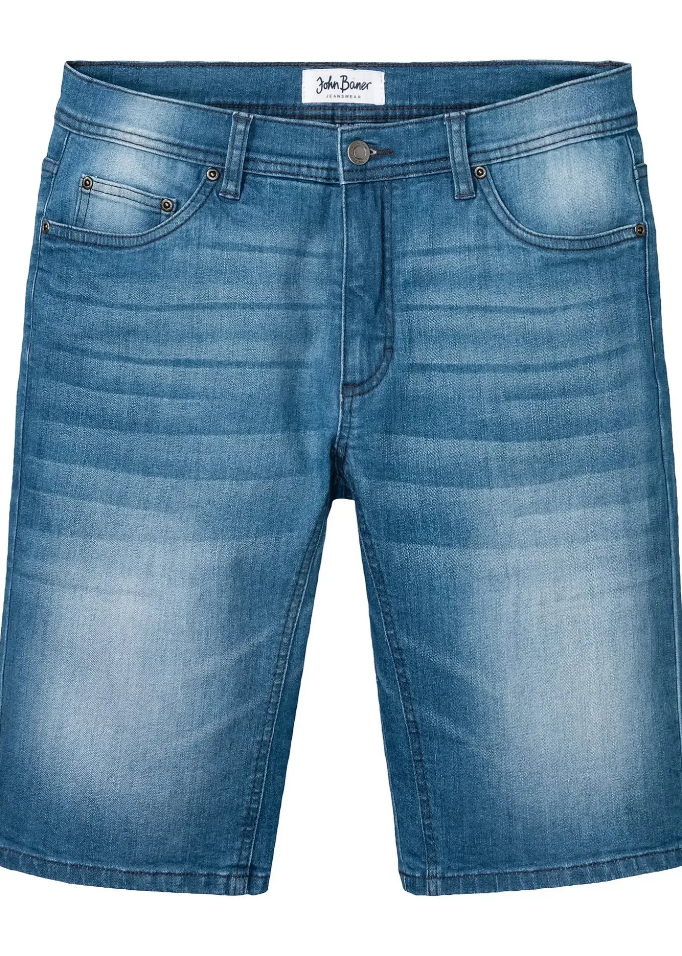 Bermuda en jean extensible avec entrejambe renforcé, regular