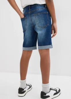 Bermuda en jean extensible à taille réglable, slim