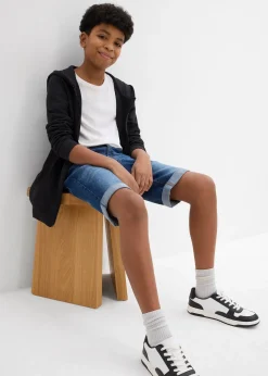 Bermuda en jean extensible à taille réglable, slim