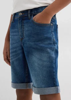 Bermuda en jean extensible à taille réglable, slim