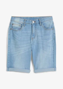 Bermuda en jean extensible à taille réglable, slim