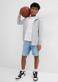 Bermuda en jean extensible à taille réglable, slim