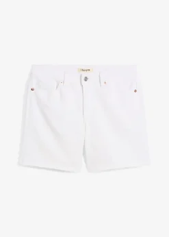 Bermuda en jean taille mi-haute, peu extensible