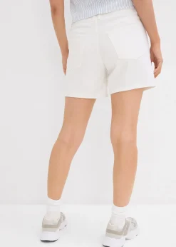 Bermuda en jean taille mi-haute, peu extensible