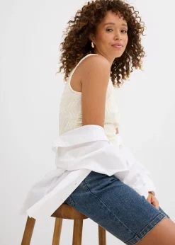 Bermuda en jean, taille mi-haute