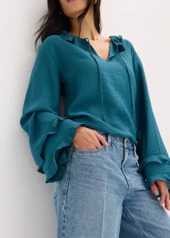 Bermuda en jean taille mi-haute, peu extensible