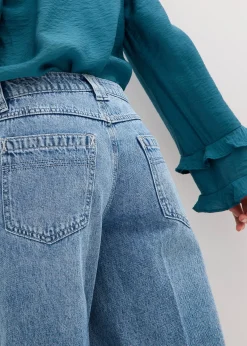 Bermuda en jean taille mi-haute, peu extensible