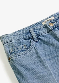 Bermuda en jean taille mi-haute, peu extensible