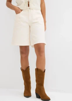 Bermuda en jean, taille mi-haute