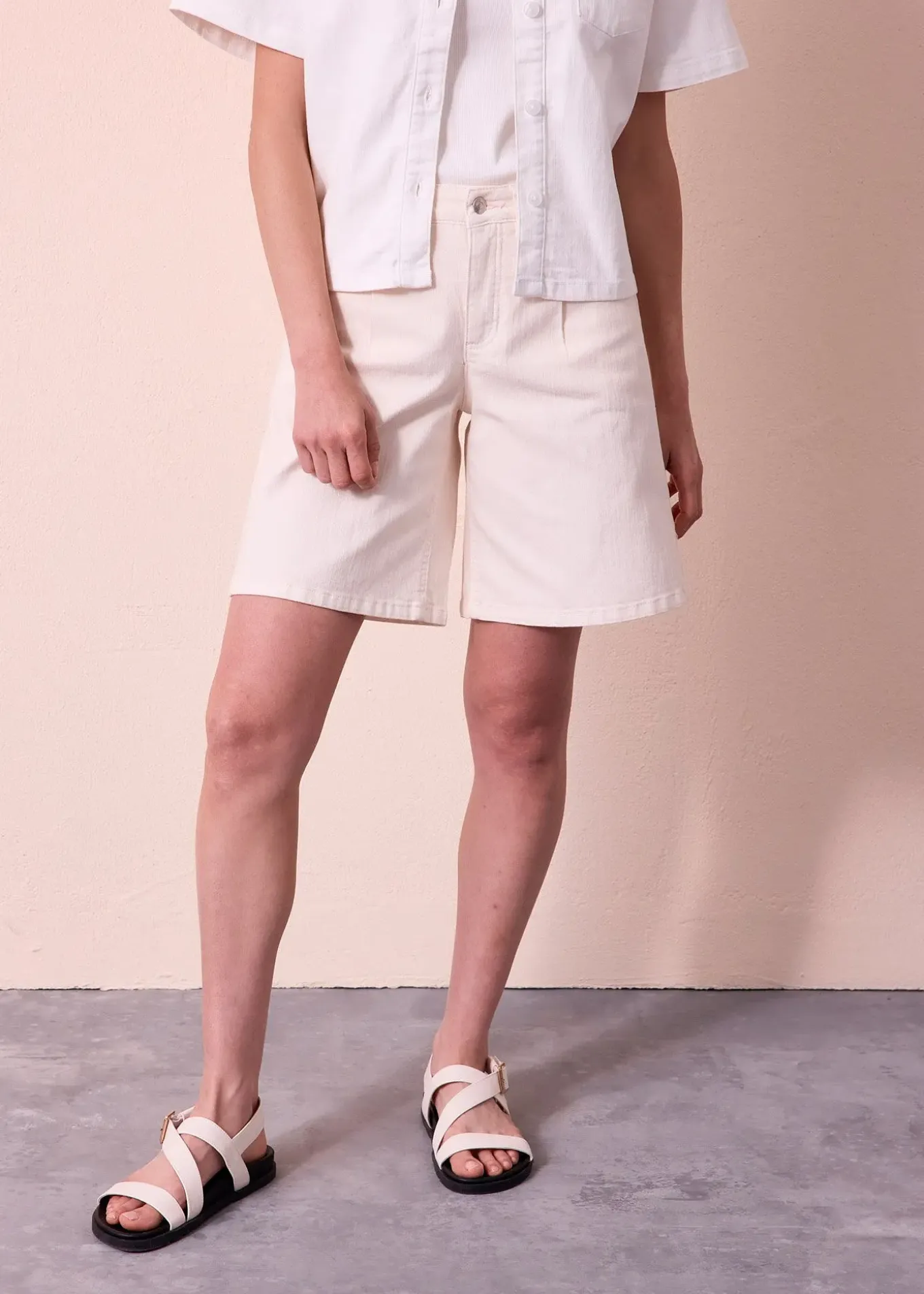 Bermuda en jean, taille mi-haute