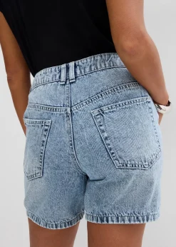 Bermuda en jean taille mi-haute, peu extensible