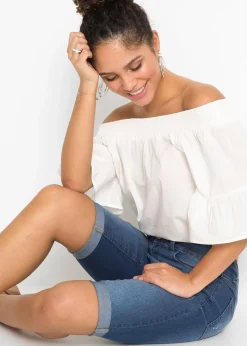 Bermuda en jean, taille mi-haute