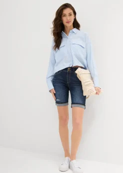 Bermuda en jean, taille mi-haute