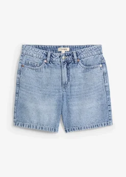 Bermuda en jean taille mi-haute, peu extensible