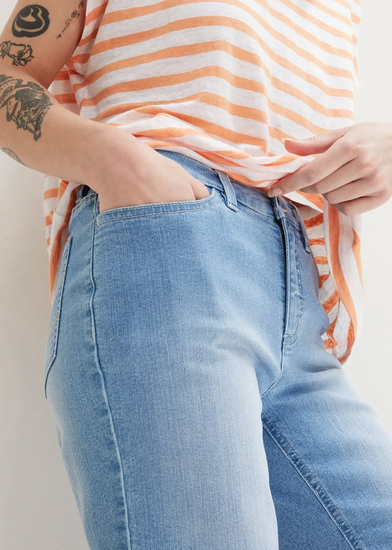 Bermuda en jean, taille mi-haute