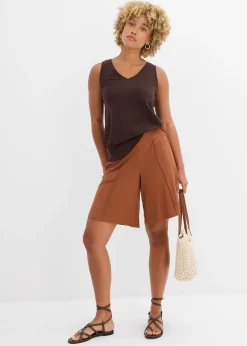 Bermuda en jersey à taille élastiquée