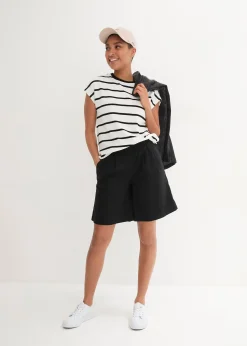 Bermuda en mélange lin et coton