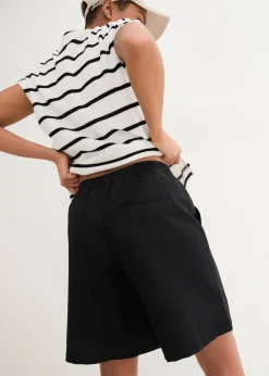 Bermuda en mélange lin et coton