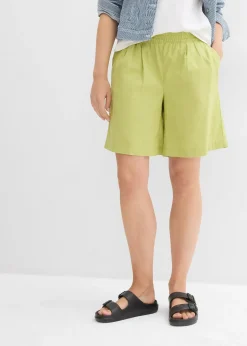 Bermuda en mélange lin et coton