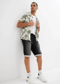 Bermuda en molleton effet jean, loose