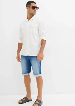 Bermuda en molleton effet jean, loose