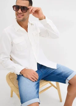 Bermuda en molleton effet jean, loose