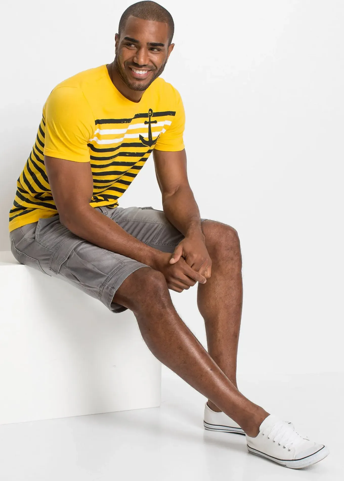 Bermuda en sweat effet jean, regular