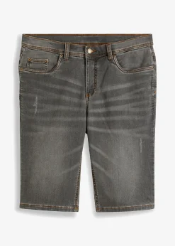 Bermuda en sweat effet jean, coupe ventre confort, regular