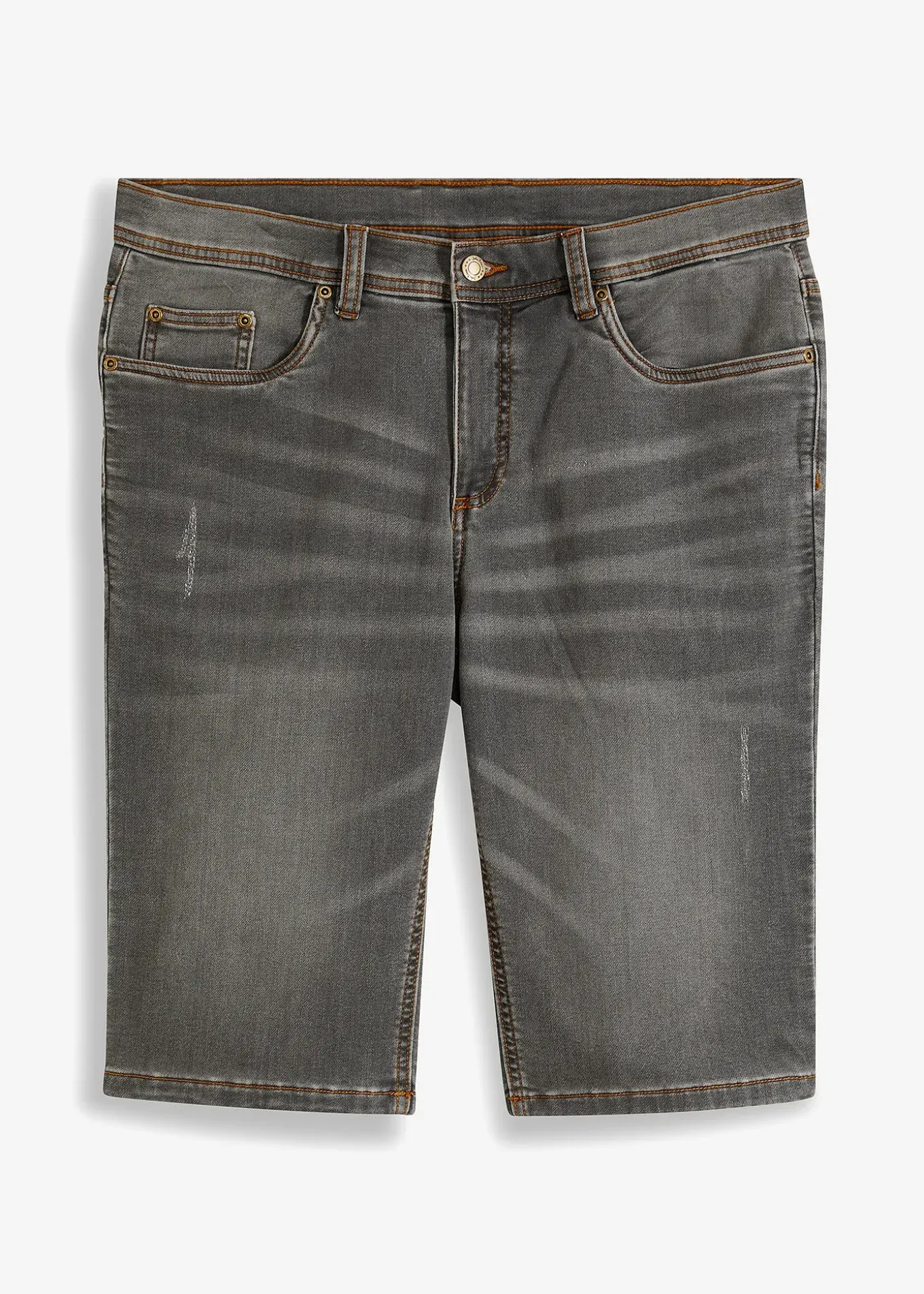 Bermuda en sweat effet jean, coupe ventre confort, regular