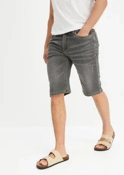 Bermuda en sweat effet jean, coupe ventre confort, regular