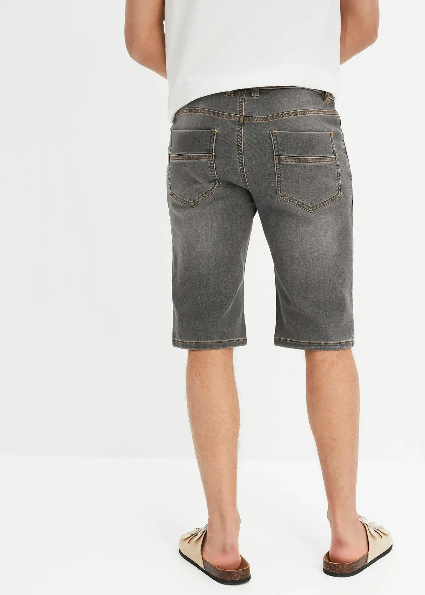 Bermuda en sweat effet jean, coupe ventre confort, regular