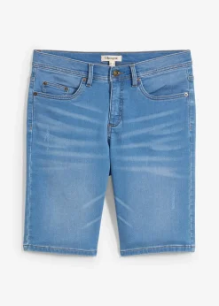 Bermuda en sweat effet jean, coupe ventre confort, regular