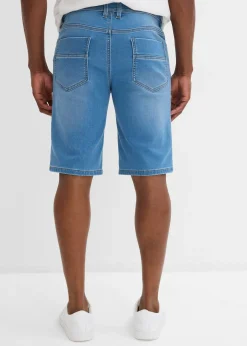 Bermuda en sweat effet jean, coupe ventre confort, regular