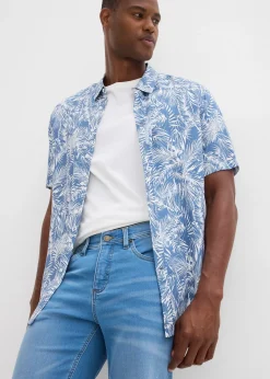 Bermuda en sweat effet jean, coupe ventre confort, regular