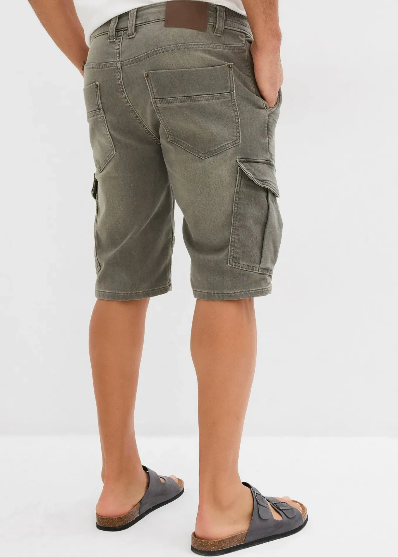 Bermuda en sweat effet jean, regular