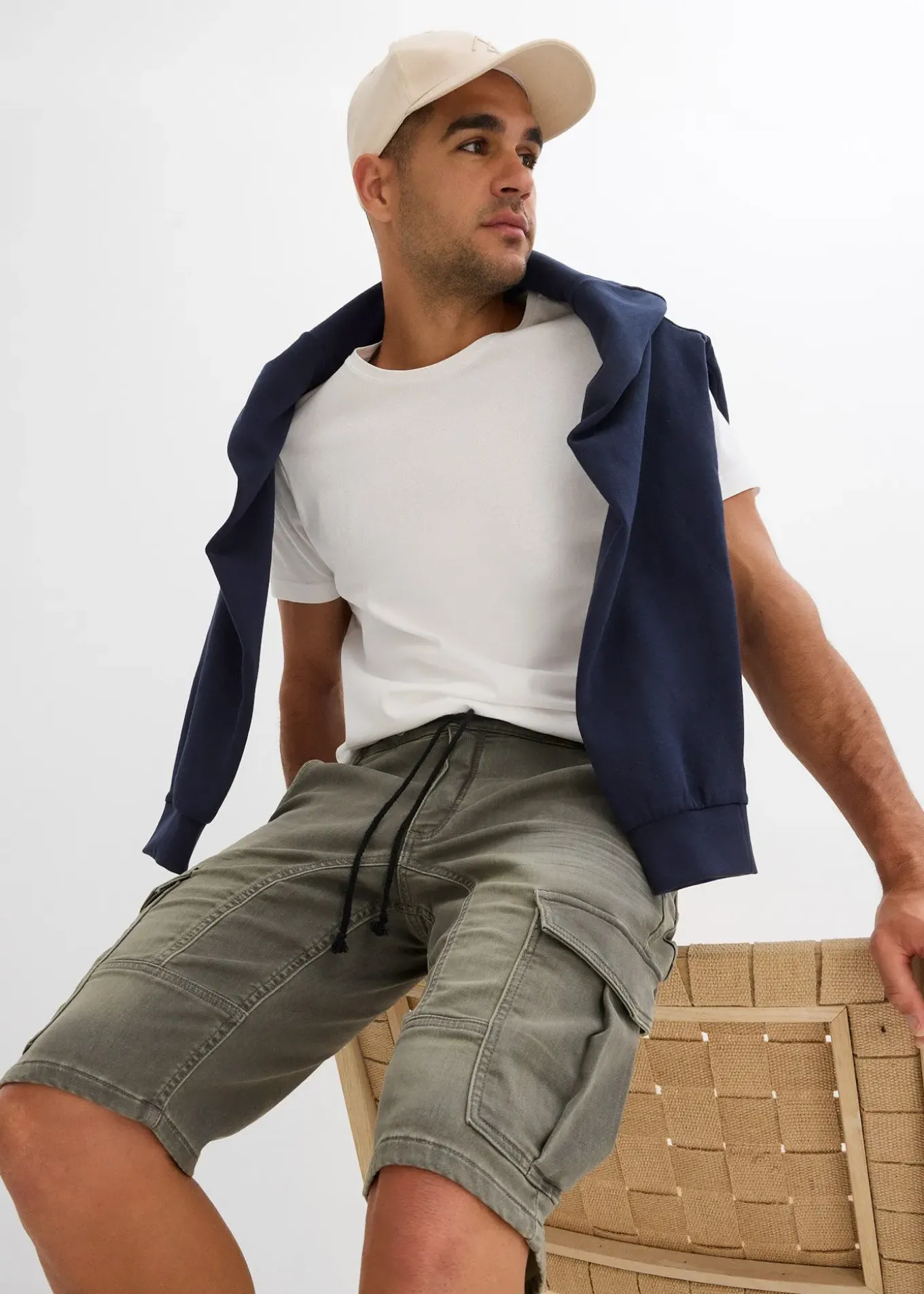 Bermuda en sweat effet jean, regular