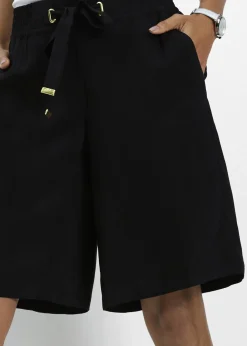 Bermuda en viscose avec ceinture à nouer