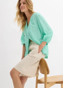 Bermuda fluide en viscose mélangée