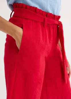 Bermuda fluide en viscose mélangée, taille élastiquée