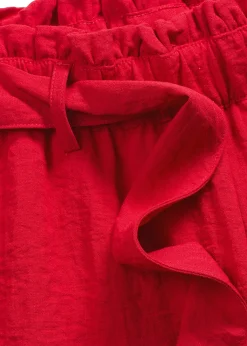 Bermuda fluide en viscose mélangée, taille élastiquée