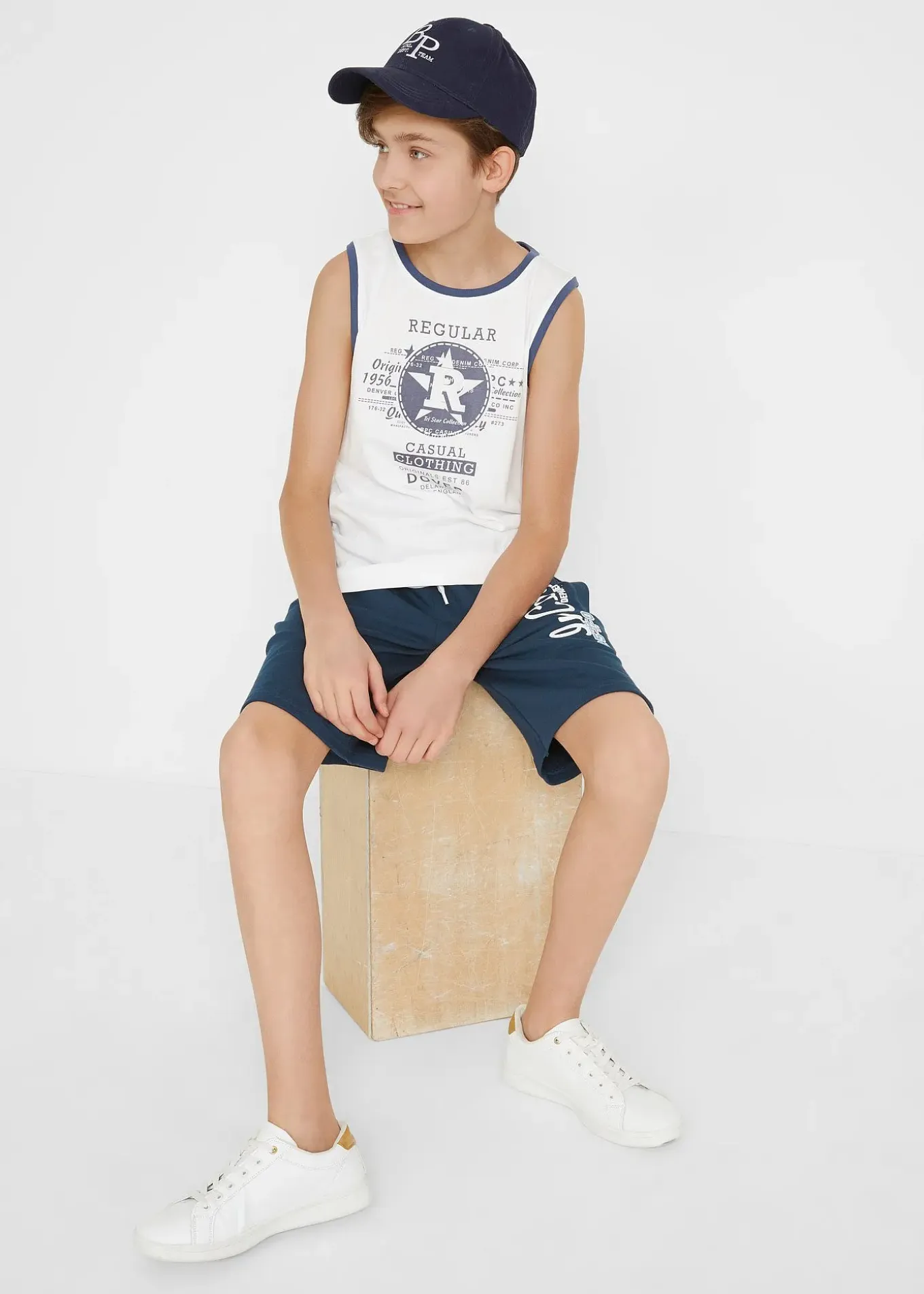 Bermuda garçon en molleton de coton