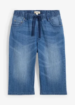 Bermuda long en jean, taille extensible, slim