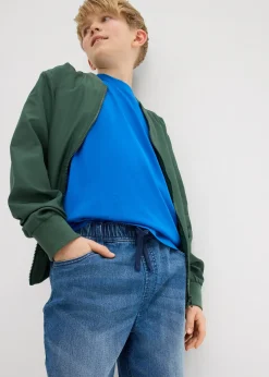 Bermuda long en jean, taille extensible, slim